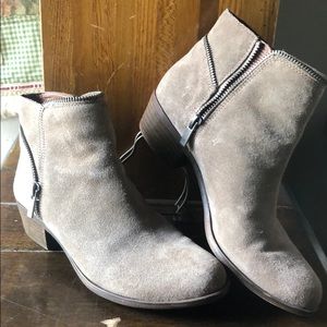 Lucky Brand Suede Zipper Booties